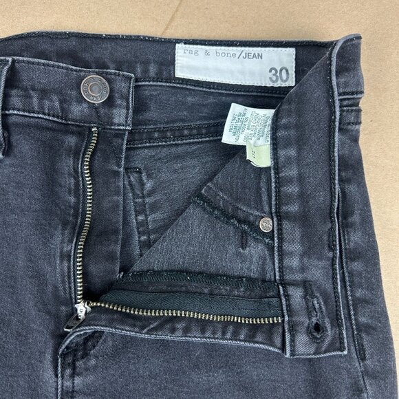 Rag & Bone High Rise Jegging Distressed Womens 30 Black Skinny Leg FIve Pocket - Picture 3 of 11
